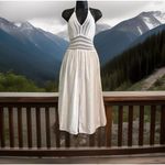 Sea Spice Resort Cotton Cover Double Slit M White Lace Crochet Smocked‎ Dress Size M Photo 1