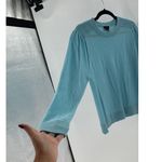 Talbots teal MERINO WOOL SWEATER lightweight coastal preppy crew neck Photo 3