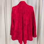 Connected Apparel  Red Crushed Velvet Open Front Cardigan Jacket Photo 1