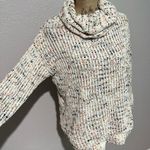 Jessica Simpson  Chunky Knit Speckled Multicolor Cowl Neck Sweater size Small Photo 24