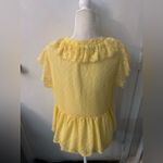 ZARA Yellow Polka Dot Ruffle Lace Short Sleeve Blouse S Dopamine Balletcore Twee Photo 4