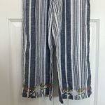 Kareena’s Striped Embroidered Tassel 100% Cotton Jumpsuit Size Large Blue Photo 5