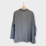 J. Jill Love Linen Long Sleeve Button Up Shirt size XL Petite Gray Beachy Preppy Photo 5