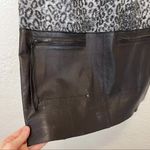 Rebecca Taylor  Black Leather Wool Leopard Animal Print Dress Size 10 Medium M Photo 4