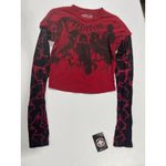 Affliction NWT  WOMENS CROW 2FER CROP TEE SZ XS Photo 1