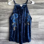 Charming Charlie C Brand Royal Blue Velvet Top Photo 8