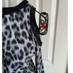 Michael Kors XS long sleeve black gray white animal print cold shoulder sweater Photo 4
