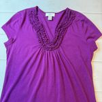 Loft - Women’s Purple Short Sleeve Top - Size Small. Photo 2