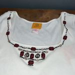 Ruby Rd women’s XL ivory tank ribbed and beaded semi sheer see pics for flaws White Photo 3