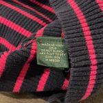 Ralph Lauren LAUREN Fuchsia & Navy Blue Striped Turtleneck Sweater Size Medium Photo 5