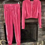 Pink‎ Velour Track Pants & Hoodie Set Pink Size L Photo 0