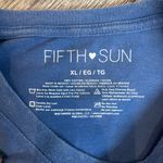 Fifth Sun Women’s XL Blue T-Shirt Short Sleeves Cut Top Skeleton Surfing Floral Photo 2