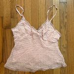 EXPRESS Vintage Y2K Pink Polka Dot Lace Cami Photo 0