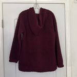 Koolaburra by UGG Brushed Back Sherpa Hoodie Pullover Fig Burgundy Sz S Red Photo 8