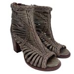 FREEBIRD by Steven  Bela Taupe Laser Cut Heel Sandal Peep Toe Booties Size 8 M Photo 8