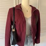 Uright Puffer Interior Burgundy Zip Up Jacket Red Size M Photo 3