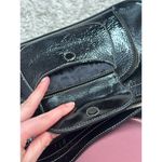 Perlina Vintage  Patent Leather Purse Shoulder Bag Black Pockets Shiny Zip Casual Photo 9