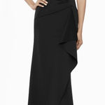 XScape  Ruffle Puff Sleeve Evening Gown Black Size 4 Photo 0