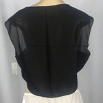 Zuliana black front tie sleeveless top Size XL Made in USA Photo 3