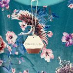 Pinkblush NWT Floral Velvet Short Sleeve Maternity Dress Turquoise Size XL NEW D Photo 4