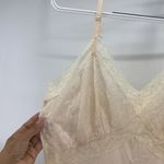 Vintage slip dress adjustable straps pink peach lace pleated details 50s cottage Photo 2