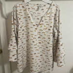 Kensie  White and Brown Animal Print Blouse Photo 0