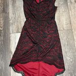 Chelsea & Violet Black Lace Over Red Short Sleeve High Low Dress Size Small Photo 9