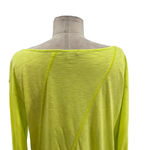 Lisa Todd Panel Player Long Sleeve‎ Top Neon Green Yellow Size Small Photo 6