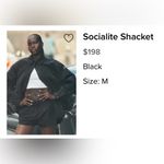 Alo Yoga  NWT Socialite Shacket Jacket in Black Oversized Fit with Pockets Size S Photo 7