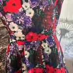 Forever 21 Floral Dress Fit and Flare Lined SZ Med Pleated Colorful Bright Wedding  Chic Photo 5