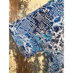 Natori Women's  Dress Women's Medium Blue Print Tunic Shirt V-Neck Photo 1