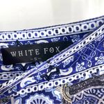 White Fox Boutique  Moroccan Blue Rayna High Waist Printed Zip Back Silky Shorts Photo 6