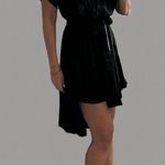 Fendi LOGO FF WRAP LOOK BELTED DRESS BLACK SIZE M or L. HIGH LOW NEVER WORN Photo 2