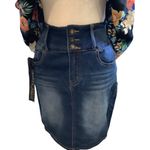 Angel Kiss  Los Angels Blue Denim Jean High Rise Stretch Skirt Brand New Photo 0