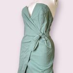 Blue Blush Womens  Las Angeles V Wire Strapless Green wrap Mini summer dress‌ Photo 11