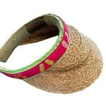 Scala Vibrant Straw Sun Visor With Colorful Trim Boho Barbie Photo 0