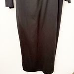 Gap  | Solid Black Modern Boatneck High Neck Zipper Back Dress Midi 3/4 | XXL Photo 3