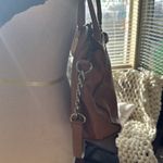 Michael Kors XL Hamilton Crossbody satchel Handbag tan pebble Leather chain Photo 9