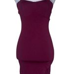 Oboe Burgundy Halter Asymmetrical Front Pullover Mini Dress Barbiecore Sexy Sm Red Photo 0