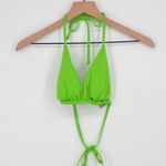 Becca Rebecca Virtue Triangle Top & Tie Side Scrunch Bikini Matching Set Green L Photo 1