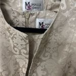 Elegant Cream Brocade Coat whit dress (set)2 Gold Photo 4