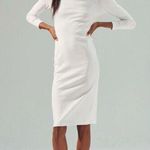 For Days Women’s White Date Night Midi Dress Size Large Organic Cotton NWT Photo 0