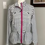 Ralph Lauren EUC Lauren  Active Wear Jacket Size Large Drawstring Stripe Blue Photo 0