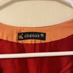 Dhanak Pakistan Women's Red Gold Embroidered‎ Kurta Kurti Tunic Size Medium Photo 3