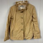 J.Crew  Frenchie Ruffle Khaki Tan Shacket Button Down  Cotton Jacket 6 Business Photo 0