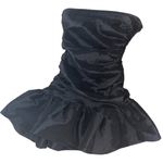 DO+BE  Ruched Strapless Black Bubble Hem Cocktail Mini Dress Size Small Photo 0
