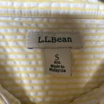 L.L.Bean  Women’s Shirt Size Small Yellow Button Front Seersucker Cotton Top Photo 6