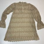 Free People Size XS Simone Crochet Lace Mock Neck Bell Sleeve Mini Shift Dress Photo 8