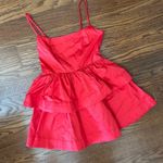 New With Tags Tiered Poplin Ruffle Mini Dress Size Medium Party Flirty Coquette Red Photo 0