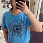 TJ Maxx Blue Printed Flower Oversized Tee Photo 0